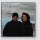 Chris and Anna standing on Mendenhall Glacier in Juneau, Alaska.